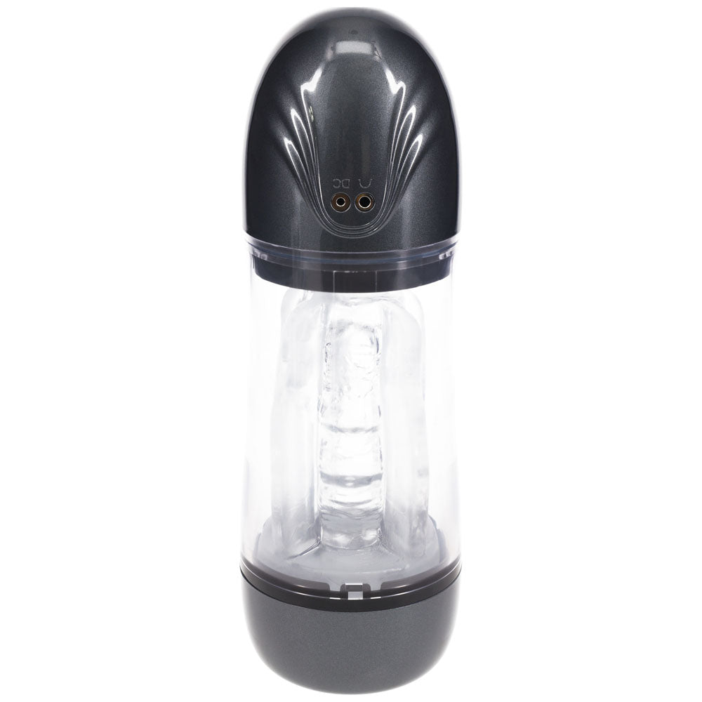 Shots Toys | PUMPED SonicPull - Gunmetal Sucking And Vibrating Auto Masturbator