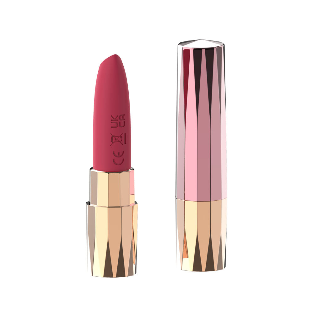 Passion Play Rechargeable Lipstick Vibrator - Pink/Gold