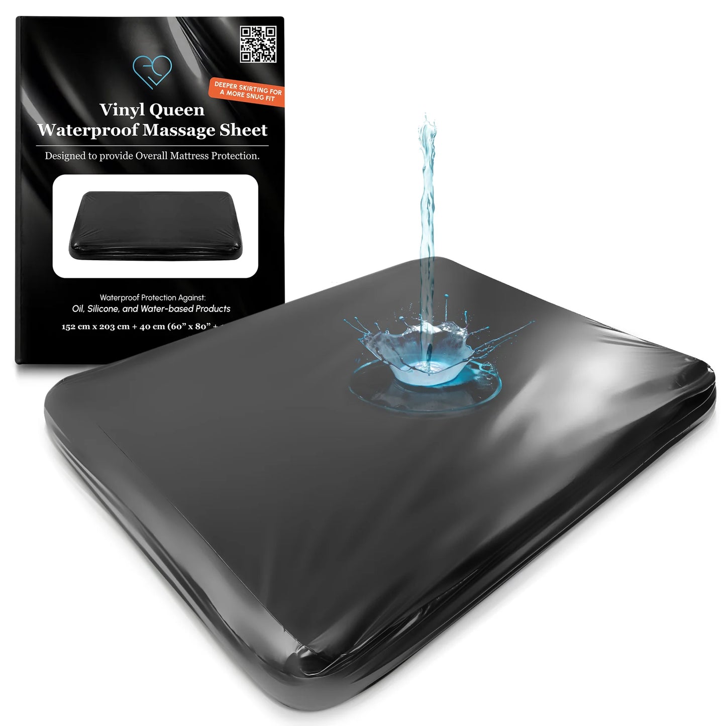 Eroticgel Vinyl Fitted Waterproof Fitted Bed Sheet - QUEEN 152cm x 203cm x 35cm