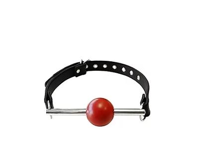 Rouge Leather Ball Gag with Stainless Steal