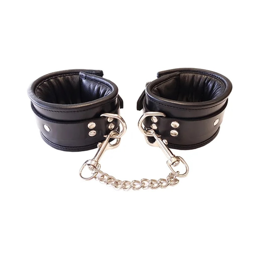 Rouge Leather Wrist Cuffs - Black