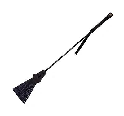 Rouge Leather Tasselled Riding Crop Black