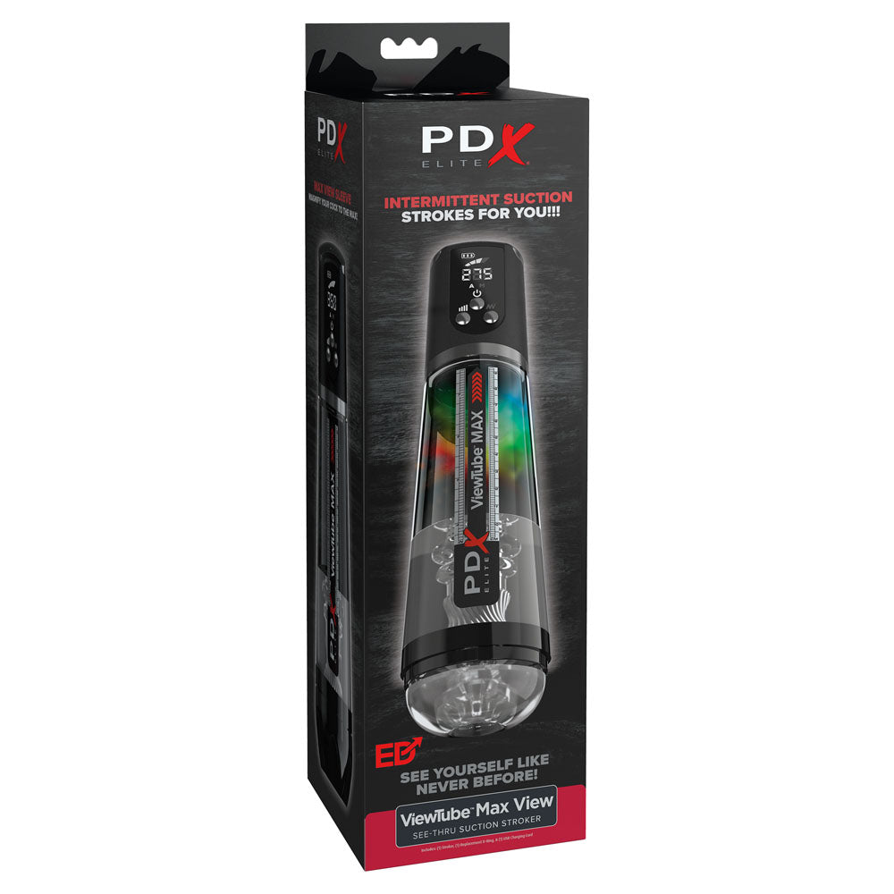 Pipedream PDX Elite ViewTube MAX View - Clear USB Rechargeable Suction Auto Stroker