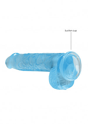 Shots Toys | REALROCK Crystal Clear 6"/15cm Realistic Dildo with Balls Blue