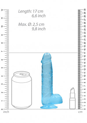 Shots Toys | REALROCK Crystal Clear 6"/15cm Realistic Dildo with Balls Blue