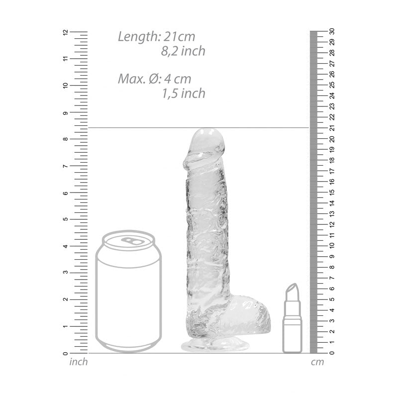 Shots Toys | REALROCK Crystal Clear 8" / 19cm Realistic Dildo with Balls - Transparent