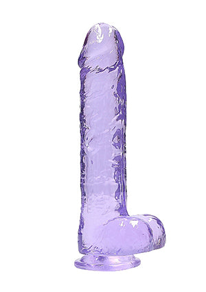 Shots Toys | REALROCK Crystal Clear 9" / 22cm Realistic Dildo with Balls - Purple