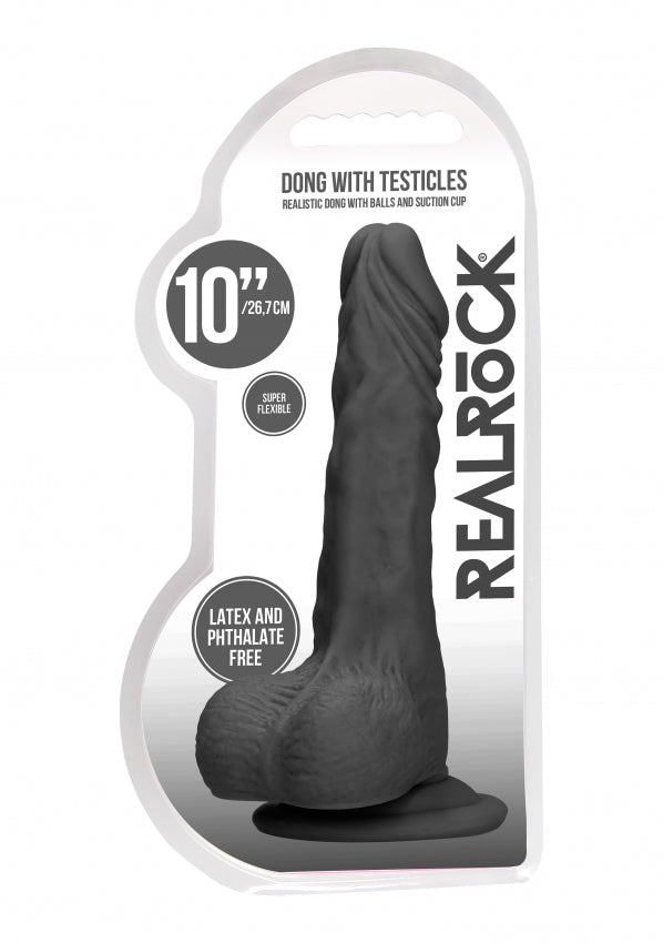 Shots Toys | REALROCK Realistic Dildo With Balls 10" / 25cm Black