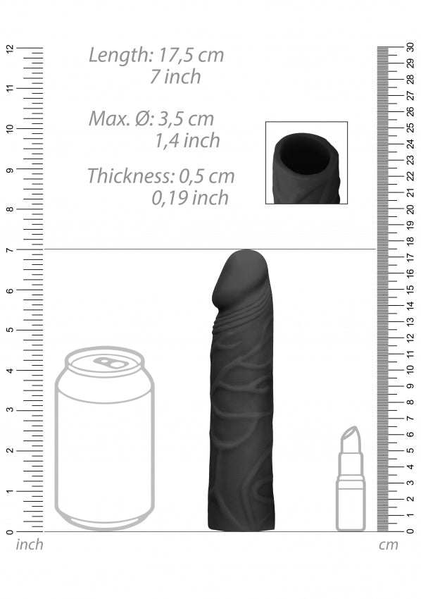 Shots Toys | REALROCK Penis Sleeve 7" - Black