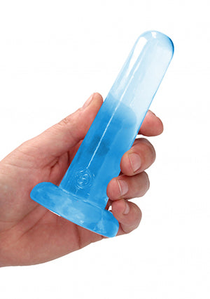 Shots Toys | REALROCK Crystal Clear 5" / 13.5cm Non Realistic Dildo with Suction Cup - Blue