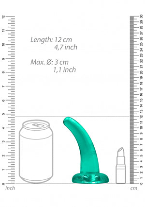 Shots Toys | REALROCK Crystal Clear 5" / 12cm Non Realistic Dildo with Suction Cup - Turquoise