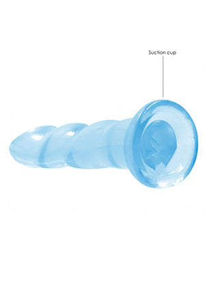 Shots Toys | REALROCK Crystal Clear 7" / 17cm Non Realistic Dildo with Suction Cup - Blue