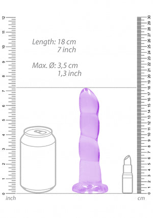 Shots Toys | REALROCK Crystal Clear 7" / 17cm Non Realistic Dildo with Suction Cup - Purple