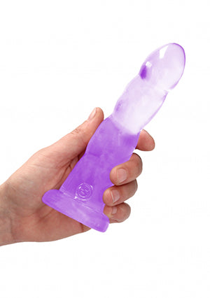 Shots Toys | REALROCK Crystal Clear 7" / 17cm Non Realistic Dildo with Suction Cup - Purple
