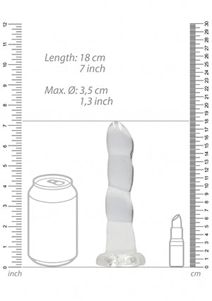 Shots Toys | REALROCK Crystal Clear 7" / 17cm Non Realistic Dildo with Suction Cup - Transparent