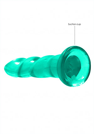 Shots Toys | REALROCK Crystal Clear 7" / 17cm Non Realistic Dildo with Suction Cup - Turquoise
