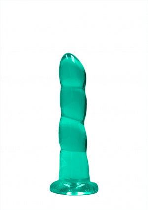 Shots Toys | REALROCK Crystal Clear 7" / 17cm Non Realistic Dildo with Suction Cup - Turquoise