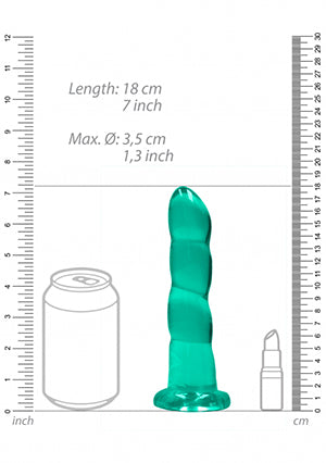 Shots Toys | REALROCK Crystal Clear 7" / 17cm Non Realistic Dildo with Suction Cup - Turquoise