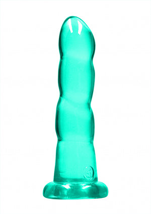 Shots Toys | REALROCK Crystal Clear 7" / 17cm Non Realistic Dildo with Suction Cup - Turquoise