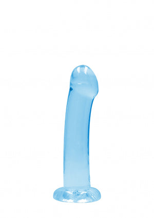 Shots Toys | REALROCK Crystal Clear 7" / 13cm Non Realistic Dildo with Suction Cup - Blue