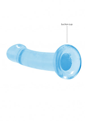 Shots Toys | REALROCK Crystal Clear 7" / 13cm Non Realistic Dildo with Suction Cup - Blue