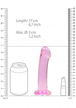 Shots Toys | REALROCK Crystal Clear 7" / 13cm Non Realistic Dildo with Suction Cup - Pink
