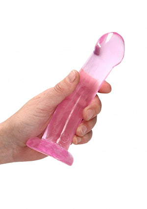 Shots Toys | REALROCK Crystal Clear 7" / 13cm Non Realistic Dildo with Suction Cup - Pink