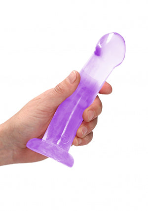 Shots Toys | REALROCK Crystal Clear 7" / 13cm Non Realistic Dildo with Suction Cup - Purple