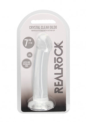 Shots Toys | REALROCK Crystal Clear 7" / 13cm Non Realistic Dildo with Suction Cup - Transparent