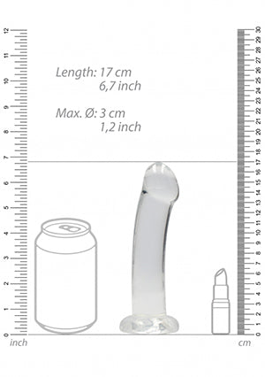 Shots Toys | REALROCK Crystal Clear 7" / 13cm Non Realistic Dildo with Suction Cup - Transparent