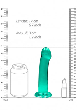 Shots Toys | REALROCK Crystal Clear 7" / 13cm Non Realistic Dildo with Suction Cup - Turquoise