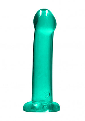 Shots Toys | REALROCK Crystal Clear 7" / 13cm Non Realistic Dildo with Suction Cup - Turquoise
