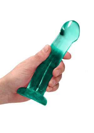 Shots Toys | REALROCK Crystal Clear 7" / 13cm Non Realistic Dildo with Suction Cup - Turquoise
