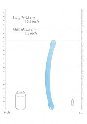 Shots Toys | REALROCK Crystal Clear Double Dildo 17" / 42cm Non Realistic - Blue