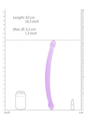 Shots Toys | REALROCK Crystal Clear Double Dildo 17" / 42cm Non Realistic - Purple