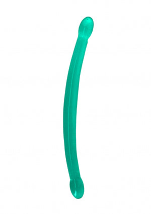 Shots Toys | REALROCK Crystal Clear Double Dildo 17" / 42cm Non Realistic - Turquoise