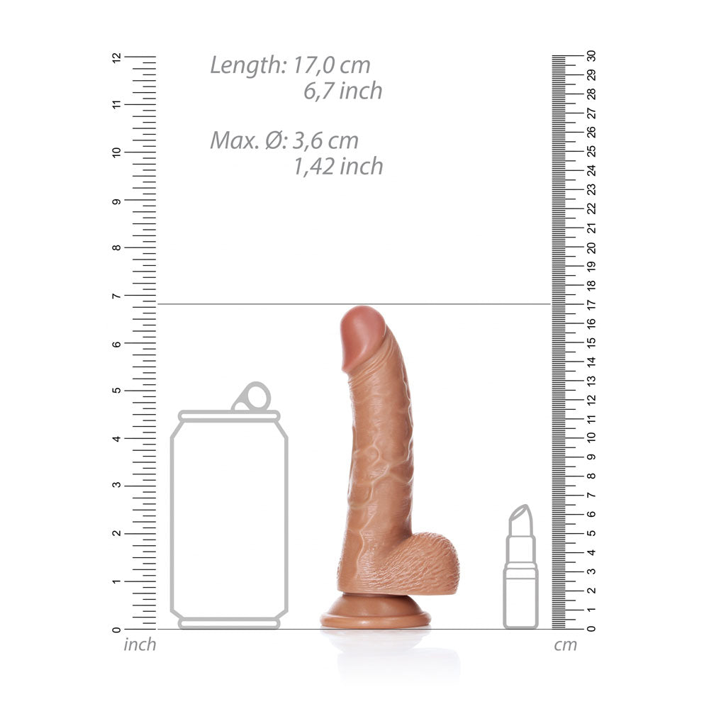 Shots Toys | REALROCK Realistic Regular Curved Dong with Balls - Tan 15.5cm (6") Dildo