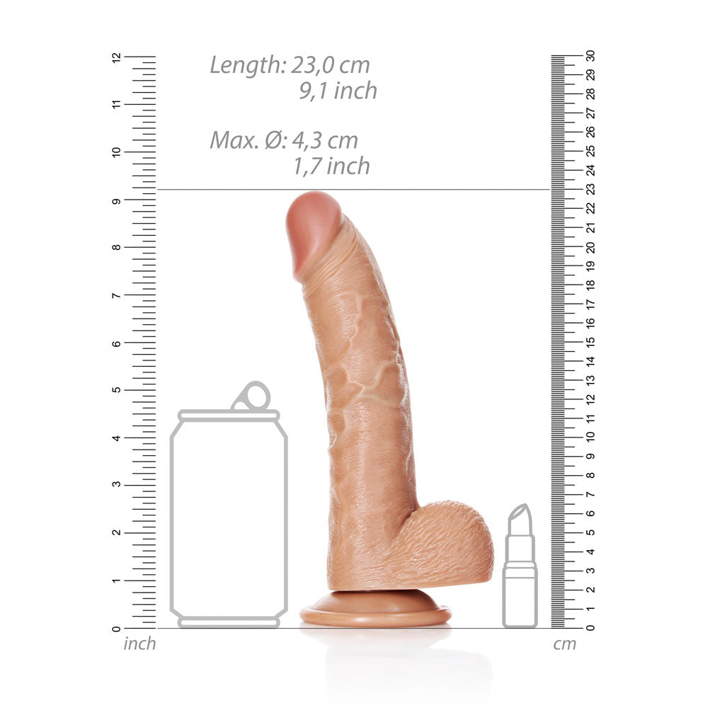 Shots Toys | REALROCK Realistic Regular Curved Dong with Balls - Tan 20.5cm (8") Dildo