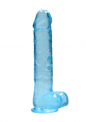 Shots Toys | REALROCK Crystal Clear 10" / 25.4cm Realistic Dildo with Balls - Blue