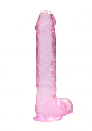 Shots Toys | REALROCK Crystal Clear 10" / 25.4cm Realistic Dildo with Balls - Pink