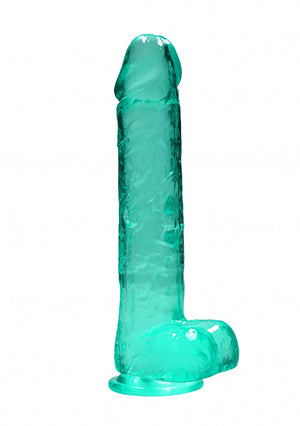 Shots Toys | REALROCK Crystal Clear 10" / 25.4cm Realistic Dildo with Balls - Turquoise