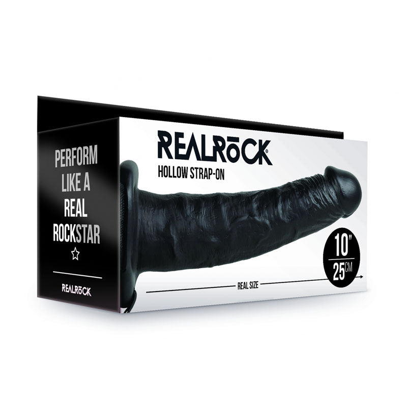 Shots Toys | REALROCK Hollow Strap-On - 10" / 24.5cm Black