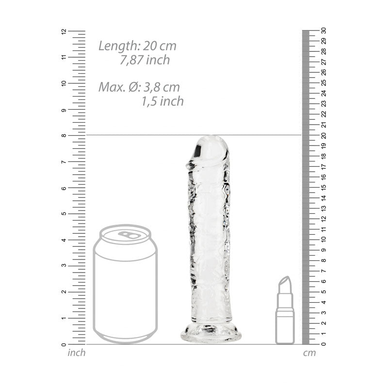 Shots Toys | REALROCK Crystal Clear 18cm Straight Dildo - Clear 7" Dong