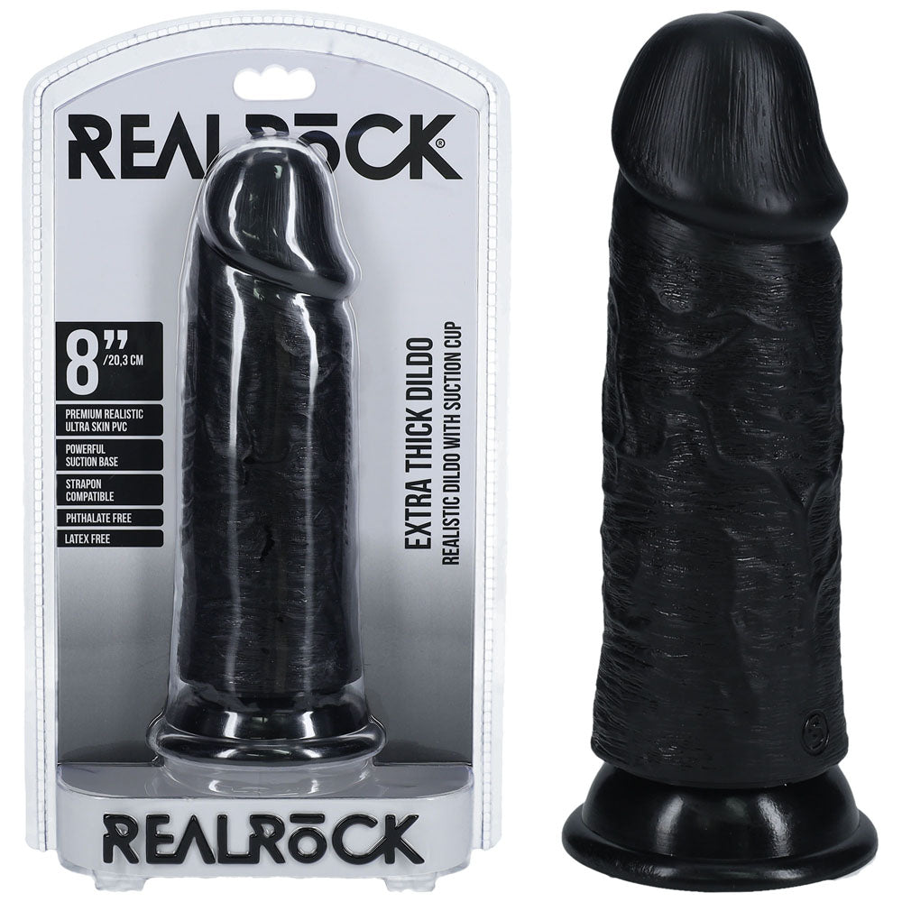 Shots Toys | REALROCK - Realistic Extra Thick Dildo without Balls 8" / 20.3cm - Black