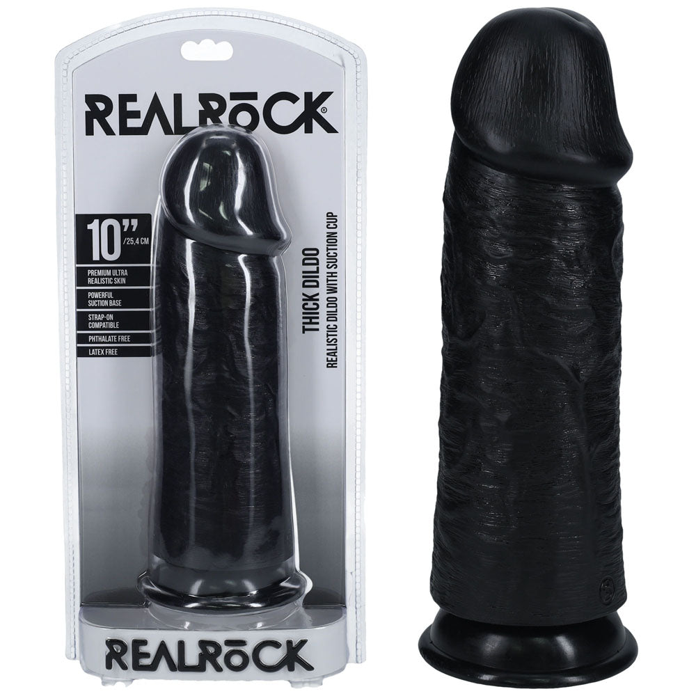 Shots Toys | REALROCK - Realistic Extra Thick Dildo without Balls 10" / 25.4cm - Black