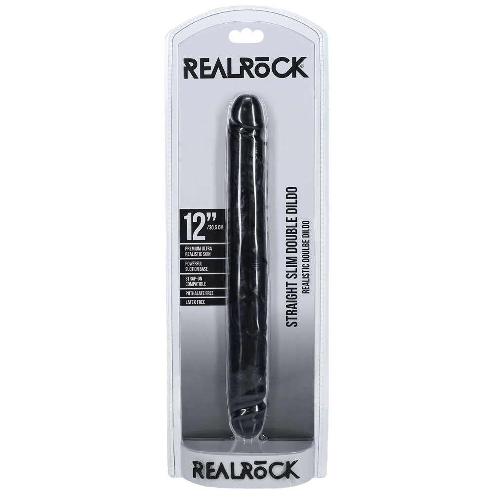 Shots Toys | REALROCK 30cm Slim Double Dildo - Black (12")