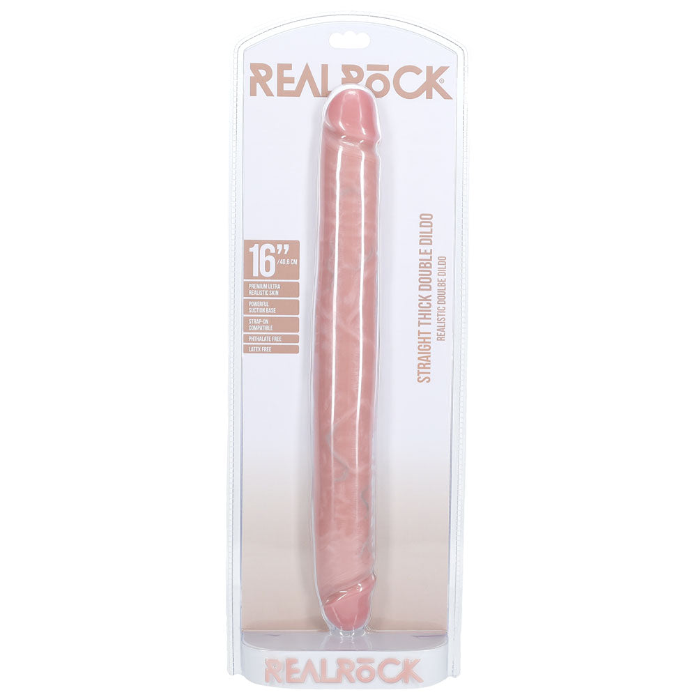 Shots Toys | REALROCK 40cm Thick Double Dildo - Flesh (16") Thick Double Dong