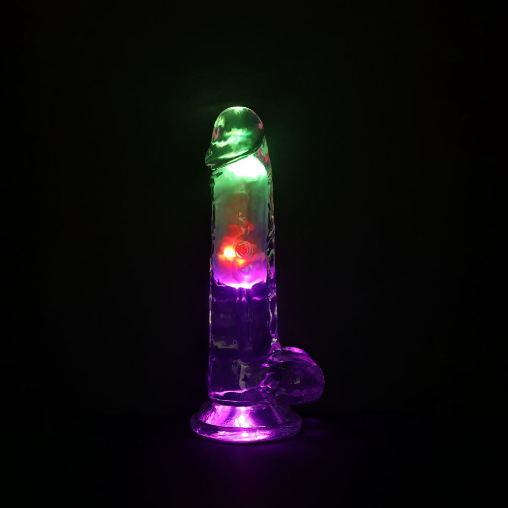Shots Toys | REALROCK 7" Wireless LED Vibrating Dildo with Balls and Remote