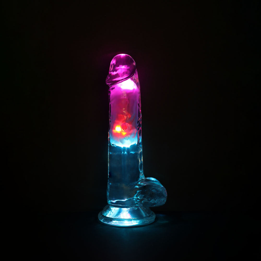 Shots Toys | REALROCK 7" Wireless LED Vibrating Dildo with Balls and Remote