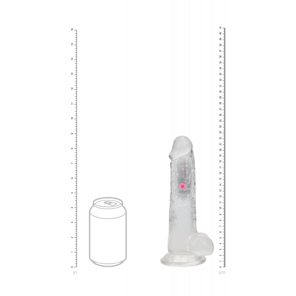 Shots Toys | REALROCK 8" Wireless LED Vibrating Dildo with Balls and Remote